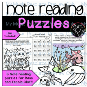 Music Note Naming Puzzles | Bass and Treble Clef
