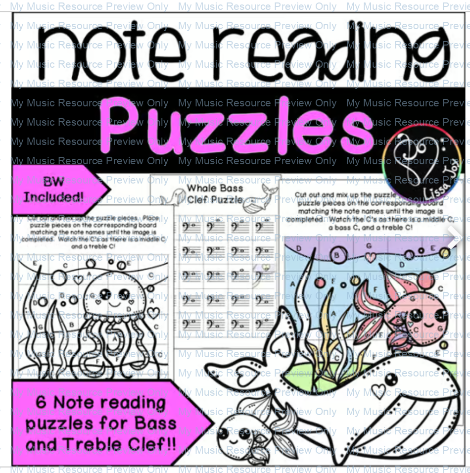 Music Note Naming Puzzles