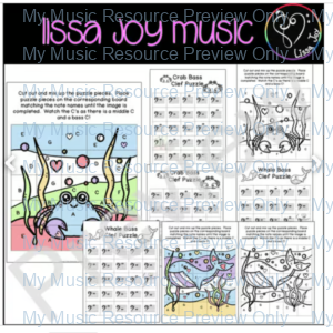 Music Note Naming Puzzles | Bass and Treble Clef